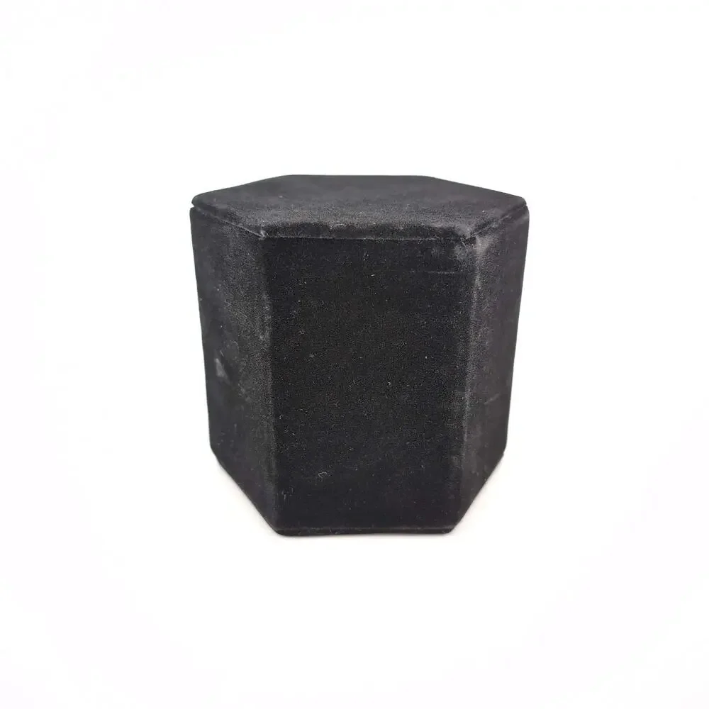 Black Velvet Hexagon Jewelry Display Ring Earrings Pendant Necklace Riser - GUC